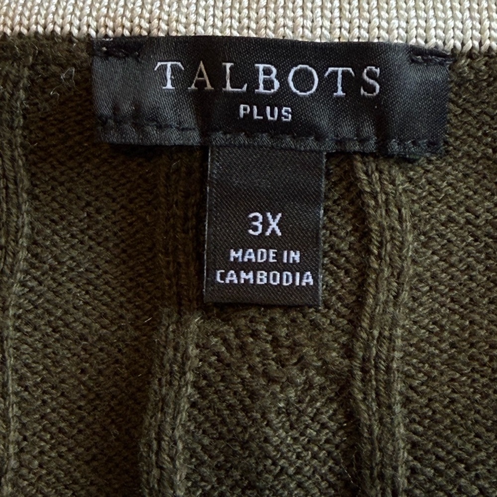 Talbots Chevron Cable Knit V-neck Sweater Size 3X - Picture 7 of 11